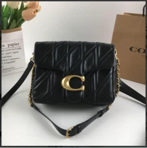 COACH CW629 Black Times Square Tabby Shoulder Bag 20 Quilted Outlet New JP - Picture 1 of 7