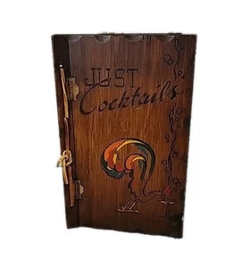 VTG Rare Just Cocktails Book W. C. Whitfield 1939 Bartender Guide Wood Cover In - Picture 1 of 6