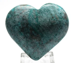 45mm Chrysocolla Heart Polished Natural Gemstone Crystal Mineral Specimen - Peru - Picture 1 of 4