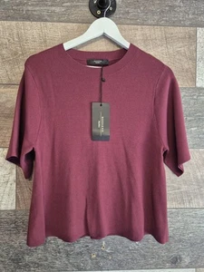 Suéter Max Mara Weekend Rive Reino Unido Pequeño Manga Corta Púrpura PVP £160 A2 - Imagen 1 de 7