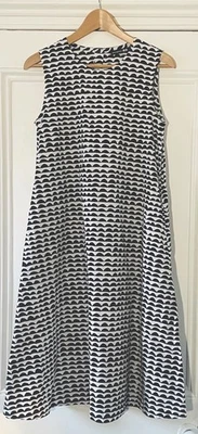 Marimekko Uniqlo Womens Black & White Print Sleeveless Dress XS UK 6-8 EU 34-36 - Image 1 of 4
