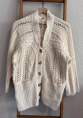 Free People Cream Cable Cardi, Talla XS, LEER DESCRIPCIÓN Foto 1 de 4