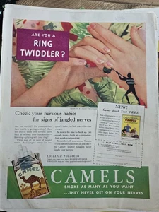1934  Camel Cigarettes Nervous habits are you a ring twiddler vintage ad  - Picture 1 of 1