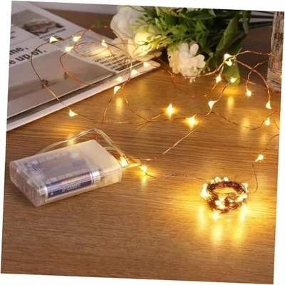 Led String Lights, Mini Battery Powered Copper Wire Starry 1 Pack Warm White - Image 1 of 4