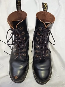Dr Doc Martens Leona Smooth Leather Heeled Womens Boots Size US 8 Docs - Picture 1 of 9