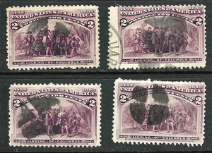 Sc #231 Collection of 4 NIce Cross Fancy Cancels 2 Cent Columbian 1893 US 79B51 - Picture 1 of 3