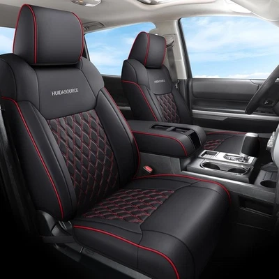  Dodge Ram Seat A:Concave Front+Short Middle Rear A: Full Set/Black & Red - Image 1 of 4