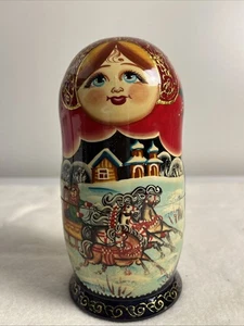 Schöne russische verschachtelte Puppe ~ 5 Stck. ~ 7 Zoll ~ Troika ~ wunderschön ~ hergestellt in Russland ~ Holz - Bild 1 von 9