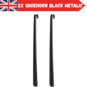2x IKEA OMTÄNKSAM Steel Shoehorn  Non-Rust Long Handle Anthracite Aid 80cm - Picture 1 of 4