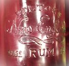 RARE bouteille en verre rhum FELTON'S Nouvelle-Angleterre 4/5 quarts « en relief... Depuis 1819"
