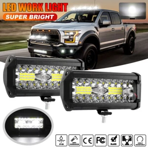2x 7Inch LED Work Light Bar Flood Spot Fog Driving For Ford F-150 F-250 F-350 7" - Picture 1 of 17