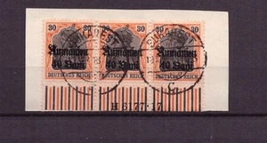U0217) LP Rumänien Germania Overprint 12 HAN A H6177.17 used on piece - Picture 1 of 1