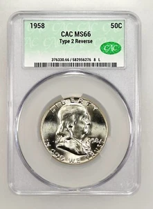 1958 Franklin CAC MS66 White Type 2 Reverse... a super sleeper! - Picture 1 of 2