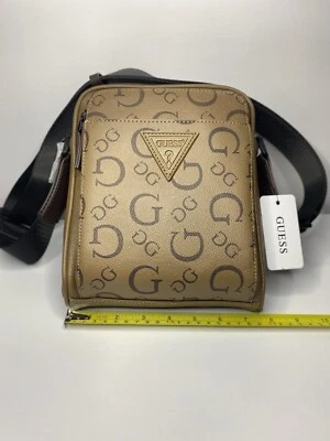 Nuevo, Guess, Bolso Bandolera Marrón Tostado Cacao 2 Bolsillos Correa Ajustable, Unisex. Foto 1 de 4