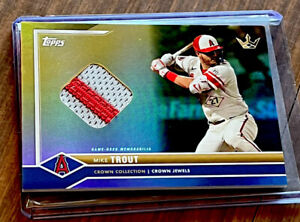 2022 Topps Bobby Witt Jr X Crown Collection MIKE TROUT Crown Jewel RELIC #d 7/7