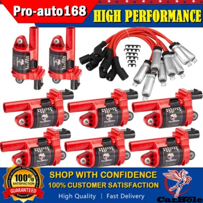 8 Pack Ignition Coil & Spark Plug Wire For Chevy Silverado 1500 GMC 5.3L 6.2L V8 - Image 1 of 4