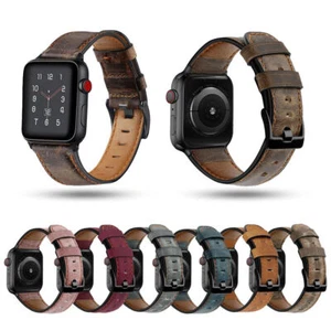 Correa retro de cuero genuino para Apple Watch 9 8 7 6 5 SE Ultra 2 40/44/41/45/49 mm - Imagen 1 de 30