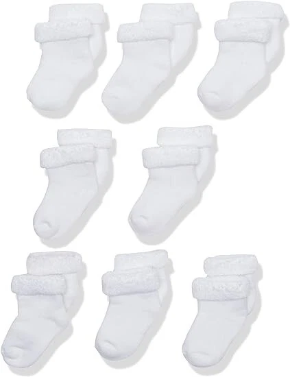 Gerber Baby Size 0-3 Months White Made With Organic Cotton Socks 8 Pack - Image 1 of 4
