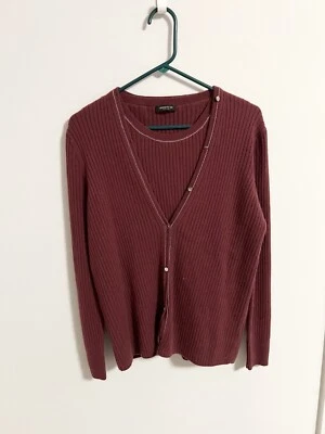 Conjunto de 2 cárdigan y concha 100 % cachemir Brandywine talla M Lafayette 148 Foto 1 de 4