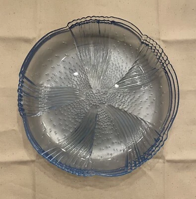 LIBBEY Harmony Blue Glass Luncheon Salad  Snack/Appetizer Plate 7.3” - Image 1 of 4