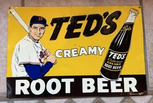 VTG TED WILLIAMS ROOT BEER SIGN DESPERATE SIGN CO. 10in. x 15in. - Bild 1 von 8