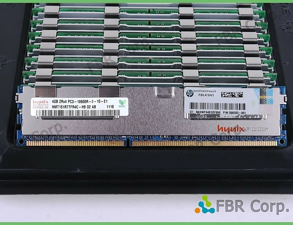 32GB Lot 8 4GB HP 500203-061 Hynix PC3-10600R DDR3 1333 Server Memory RAM LOT - Image 1 of 1