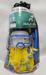 U.S. Divers Avila Kid Snorkeling Set & Mask Snorkel Fins and Gear Bag Size S/M - Picture 1 of 6