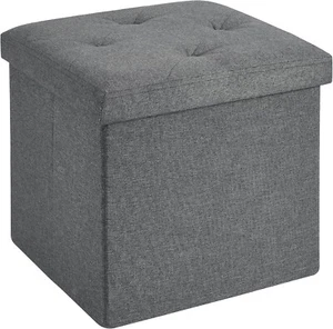 VECELO Pouf Portaoggetti, 15'' Poggiapiedi Pieghevole, Sgabello Poggiapiedi Multiuso, F - Foto 1 di 7