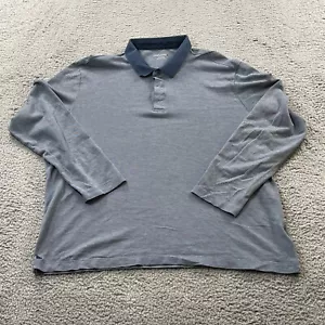 Untuckit Polo Shirt Mens XL Blue Knit Long Sleeve Cotton Casual Collared - Picture 1 of 12