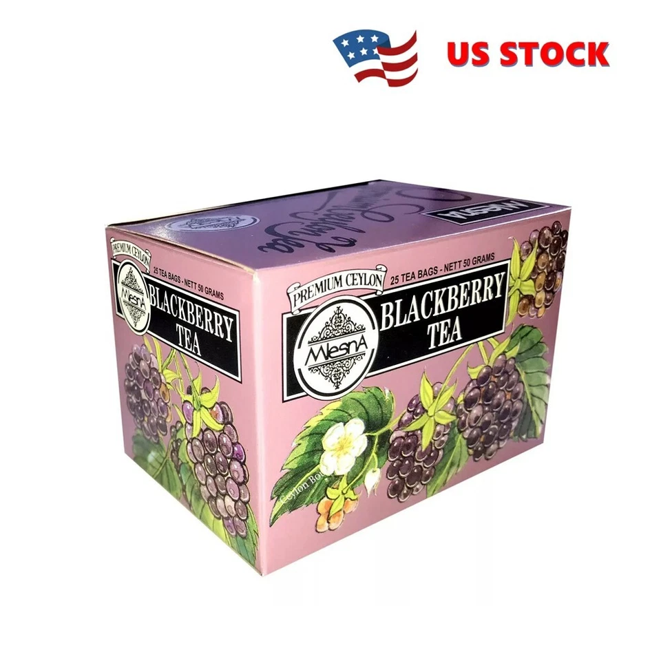 Mlesna blackberry flavored pure Ceylon tea 25 tea bags 50g (1.76oz)