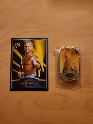 WWE 2012 Dog Tag Christian Relic Authentic Shirt Swatch Blue #9 Aew Raw Hof Rare - Image 1 of 3