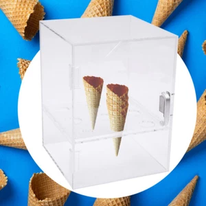 9 Holes Ice Cream Cone Cabinet Transparent Ice Cream Cone Display Cabinet Box - Picture 1 of 22