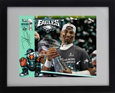 Tapete Philadelphia Eagles 2025 Super Bowl Champions emoldurado 16x20/11x14 - Imagem 1 de 4
