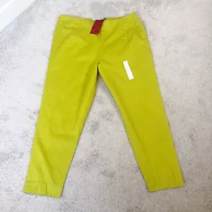 W For Woman Pants Trousers 92% Cotton 8% Flax Chartreuse Women’s Size 16 NWT's - Picture 1 of 13