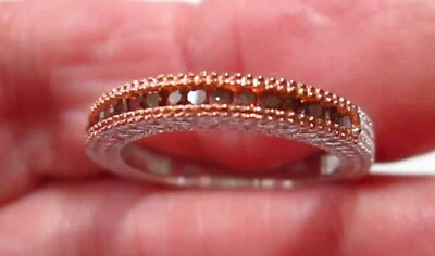 Chuck Clemency FANCY RED Diamond  stacking Band Ring,  7 - Image 1 of 4