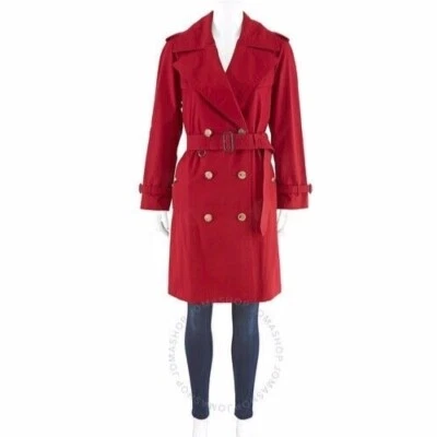 NWT BURBERRY Scarf-print-lined Trench Coat In Parade Red Size 14 With GarmentBag - Image 1 of 4