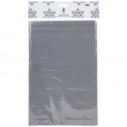 Large Silver Festive Tablecloth - Cover Decoration Christmas Xmas Wipe Clean  - Image 1 of 1