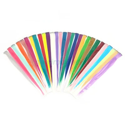 10pcs Clip On In Colorful Hair Extensions Coloured Synthetic long Hair Party AU - image 1 of 4