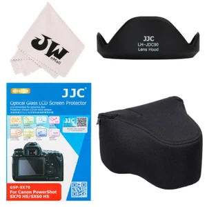 4in1 Lens Hood+Glass Screen Protector+Bag Pouch for Canon Powershot SX70 SX60 HS - Picture 1 of 9