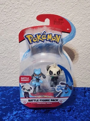 Pokemon Pancham & Riolu 2 pk minifigura pacote de bonecos de batalha brinquedo 2" ~ Novo na caixa Jazwares - Imagem 1 de 2