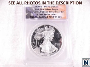 NobleSpirit (ME) 2019 S Eagle Silver Dollar First Strike ANACS PR70 DCAM - Picture 1 of 4