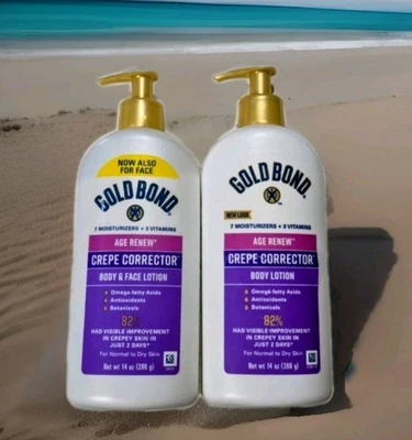 GOLD BOND AGE RENEW BODY & FACE LOTION ULTIMATE CREPE CORRECTOR 14 oz X 2  - Image 1 of 3