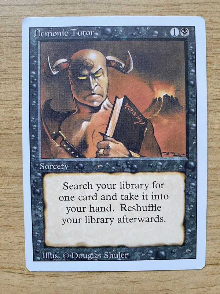 MTG: MAGIC THE GATHERING : REVISED 3ED  RARE  DEMONIC TUTOR   UNPLAYED MINT / NM - Image 1 of 4