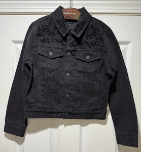 Bnwts Polo Ralph Lauren Girls Western Motif Embroidered Beaded denim jacket 8-10 - Picture 1 of 11