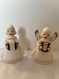 De Colección 2 Ángeles de Navidad Borde Dorado Coro Estatuilla Porcelana Leer Descripción - Imagen 1 de 3