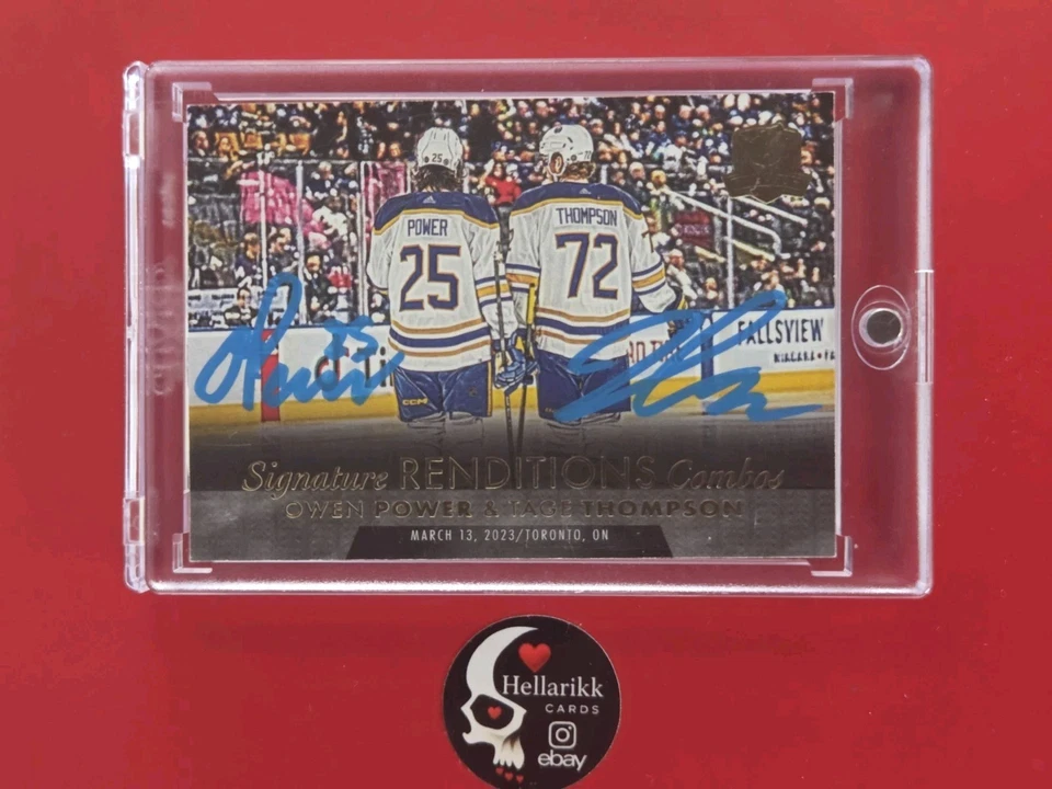 2022-23 Owen Power Tage Thompson The Cup Signature Renditions Combos Auto SR2-TP - Image 1 of 2