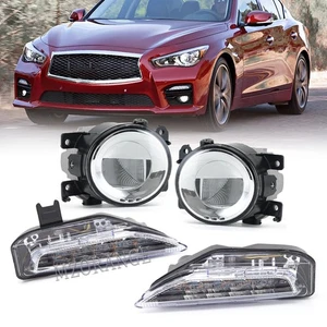 LED Bumper Fog Lamp Turn Signal Light 4PCS/SET For Infiniti Q50 Q50S Sport 14-20 - Picture 1 of 23