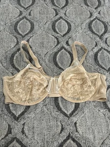 Vanity Fair Flattering Lift Everyday Lace Bra 76112 44DD Beige White Lace - Picture 1 of 9