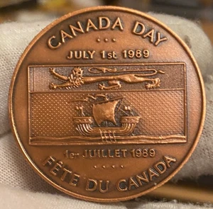 De colección Canada Trade Dollar De Commerce Serge Huard 38mm Medalla Quebec 1989 - Imagen 1 de 2