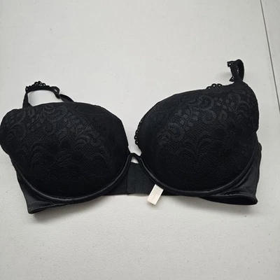 Cacique Women Bra 42DD Black Floral Push Up Underwired Lace Strap - Image 1 of 4